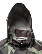 Multicolor Camouflage Hooded Bomber Jacket