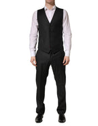 Black Wool Slim Fit Formal 3 Piece Men Suit