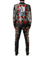 Black Floral 2 Buttons Formal 3 Piece Suit