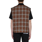 Brown Polyester Sleeveless Jacket