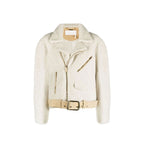 Beige Polyester Full-Length Jacket