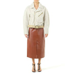 Beige Polyester Full-Length Jacket