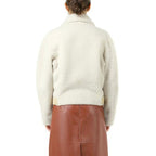 Beige Polyester Full-Length Jacket