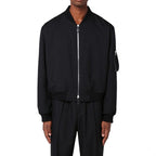 Black Polyester Bomber