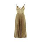 Gold Polyester Cocktail Dress