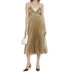 Gold Polyester Cocktail Dress