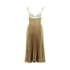 Gold Polyester Cocktail Dress