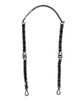 Black Leather Silver Chain Bag Accessory Shoulder Strap