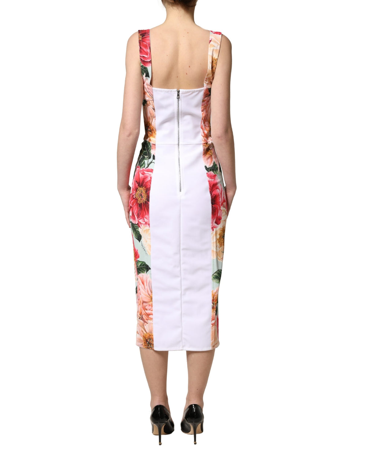 Multicolor Floral Print Viscose Sheath Dress