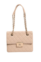Quilted Leather Beauty Lock Flap Bag