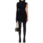 Black Polyester Cocktail Dress