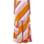 Multicolor Silk Casual Pants