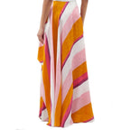Multicolor Silk Casual Pants