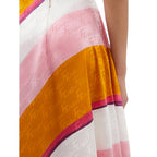 Multicolor Silk Casual Pants