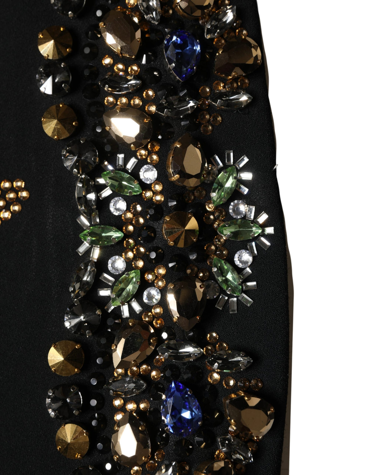 Black Sleeveless Floral Bead Embellishments Dress