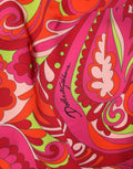 Red Paisley Floral Print Sheath Midi Dress