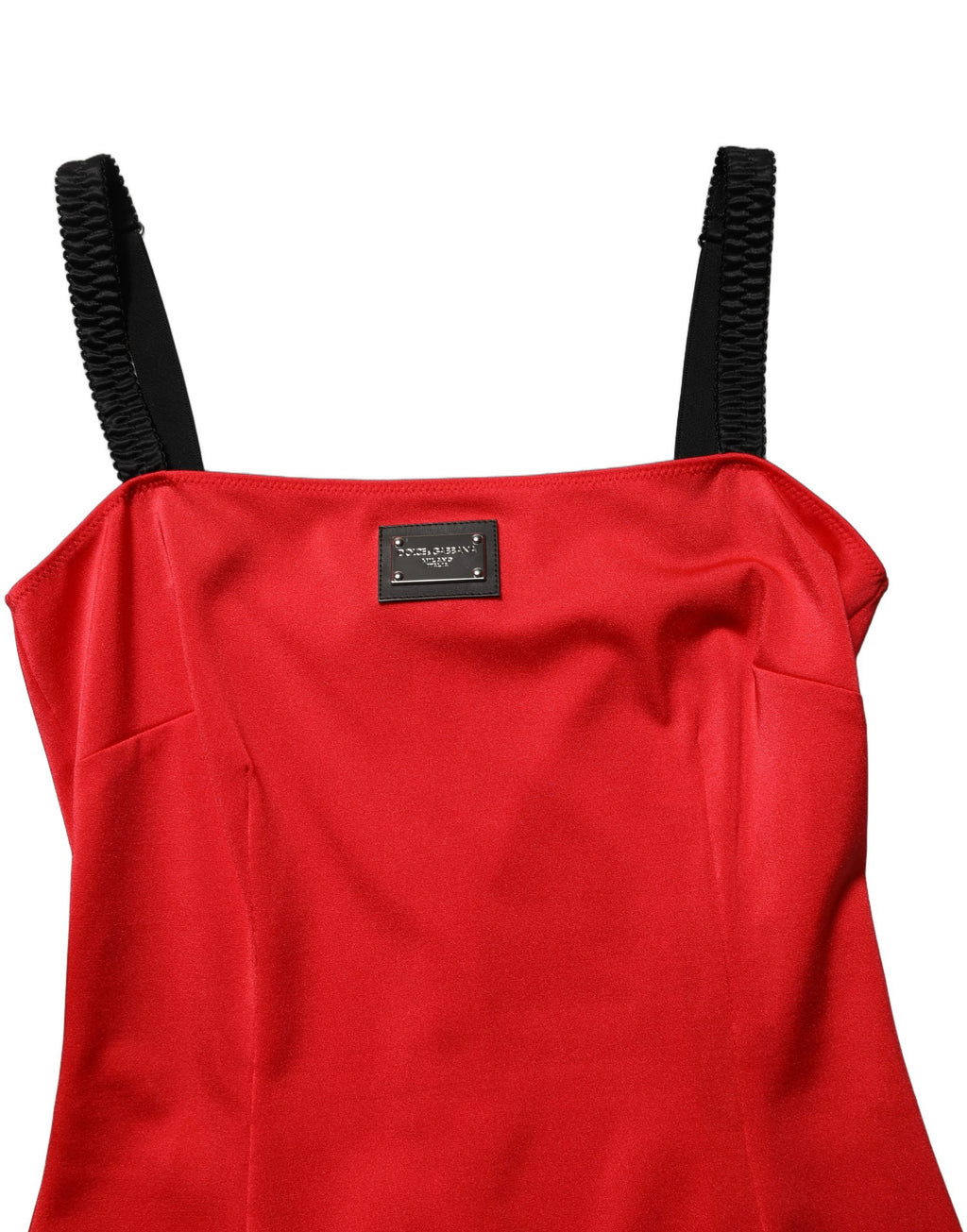 Red Nylon Blend Cady Sleeveless Mini Dress
