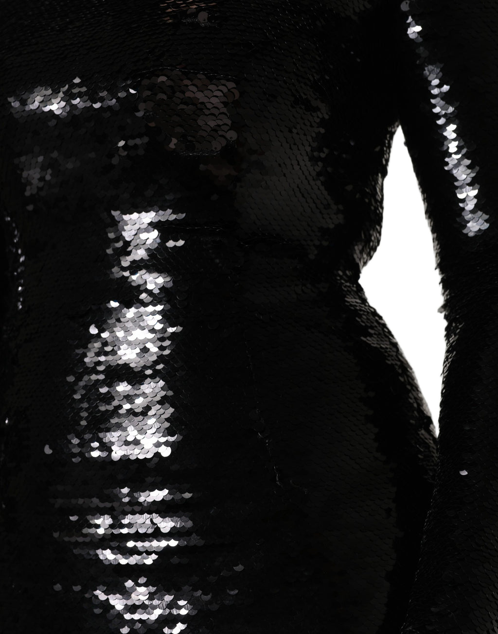Black Bodycon Mermaid Sequinned Gown Dress