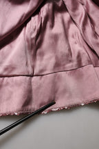 Pink Embellished Sequined Evening Gown Dress