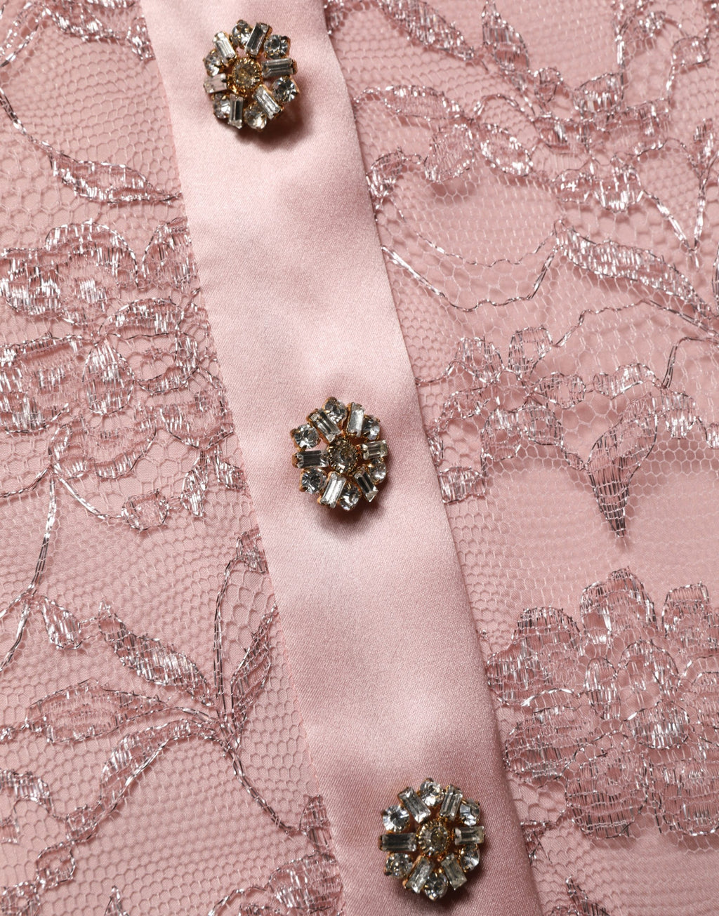 Pink Corded Floral Lace Kaftan Midi Dress