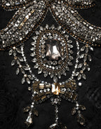فستان ميدي ضيق أسود مزين بالكريستال