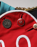 Multicolor Asymmetrical Ornate Jewel Cropped Jacket