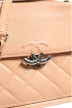 Goatskin Quilted Small CC Box Flap Bag