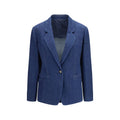 Blue Elastane Denim Jacket
