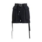 Black Cotton Bermuda Shorts