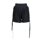 Black Cotton Bermuda Shorts
