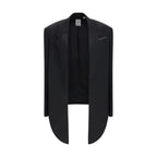 Black Viscose Full-Length Jacket
