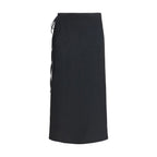Black Viscose Long Skirt