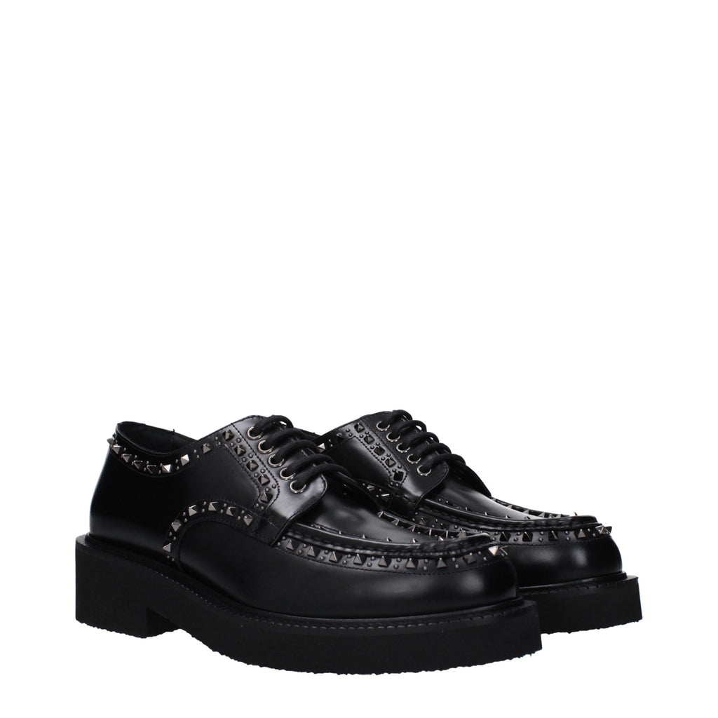 Black Leather Oxfords And Derbies