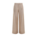 Beige Linen Casual Pants
