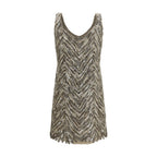 Beige Paper Cocktail Dress