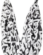 Black White Logo Sleeveless Floor Length Maxi Dress