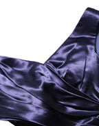 Navy Blue One Shoulder Evening Gown Dress