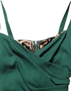 Green Ruched Sweetheart Bodycon Midi Dress