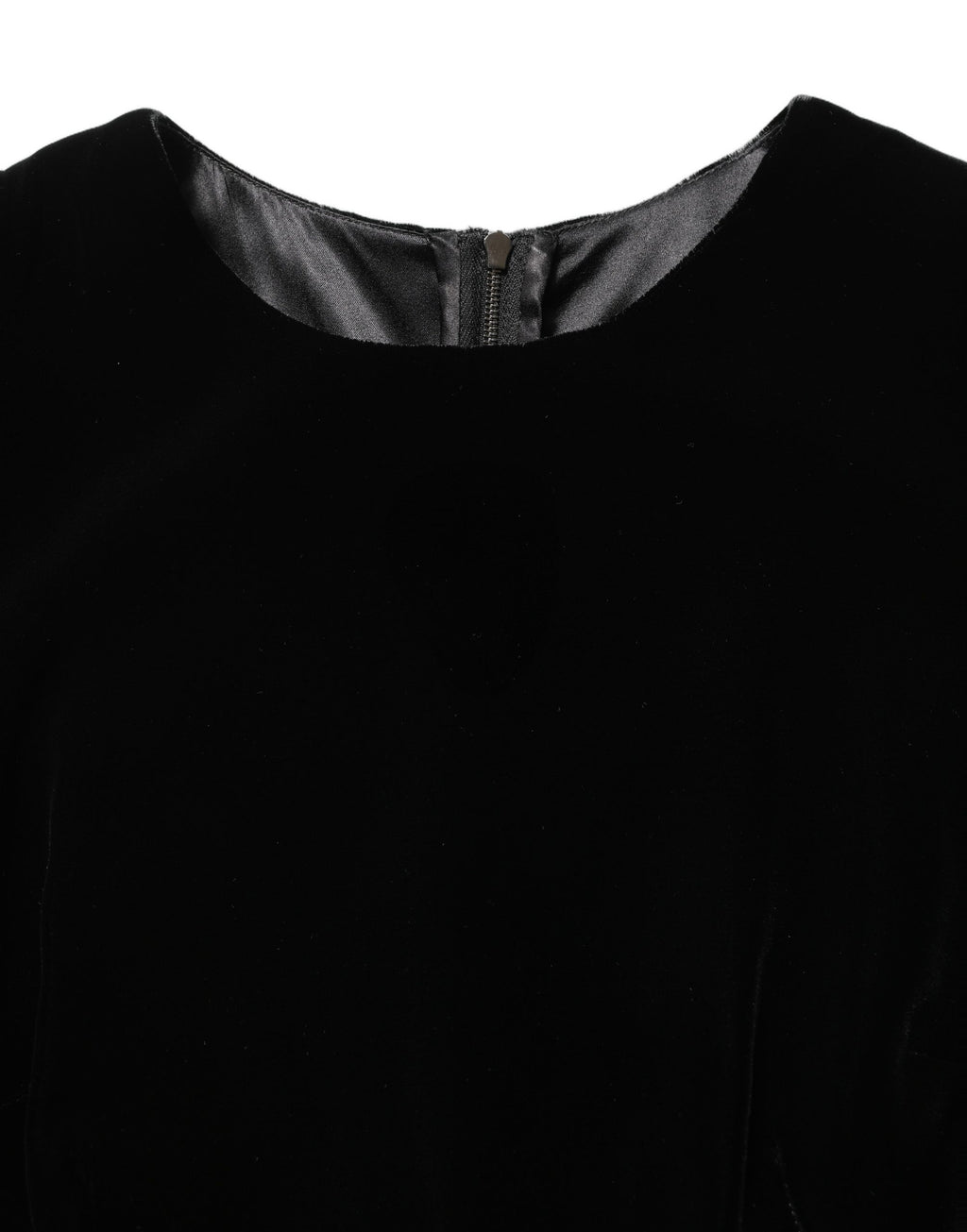 Black Viscose Velvet Floor Length Gown Dress