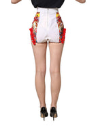 Multicolor Brocade Jewelled High Waist Hotpants Skirt