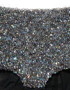 Black Rhinestone High Waist Hotpants Shorts
