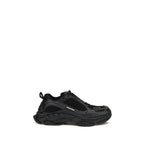 Black Polyester Athletic Sneakers