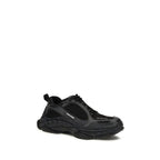 Black Polyester Athletic Sneakers