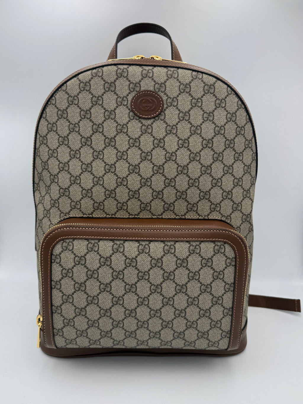 GUCCI GG Supreme and Leather Backpack