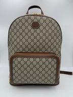 GUCCI GG Supreme and Leather Backpack