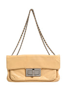 Beige Lambskin Giant Reissue Mademoiselle Lock Flap Bag