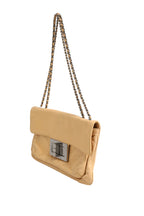 Beige Lambskin Giant Reissue Mademoiselle Lock Flap Bag
