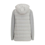 Gray Polyester Full-Length Jacket