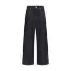 Blue Cotton Straight-Leg Jeans