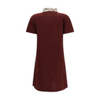 Bordeaux Cotton Casual Dress